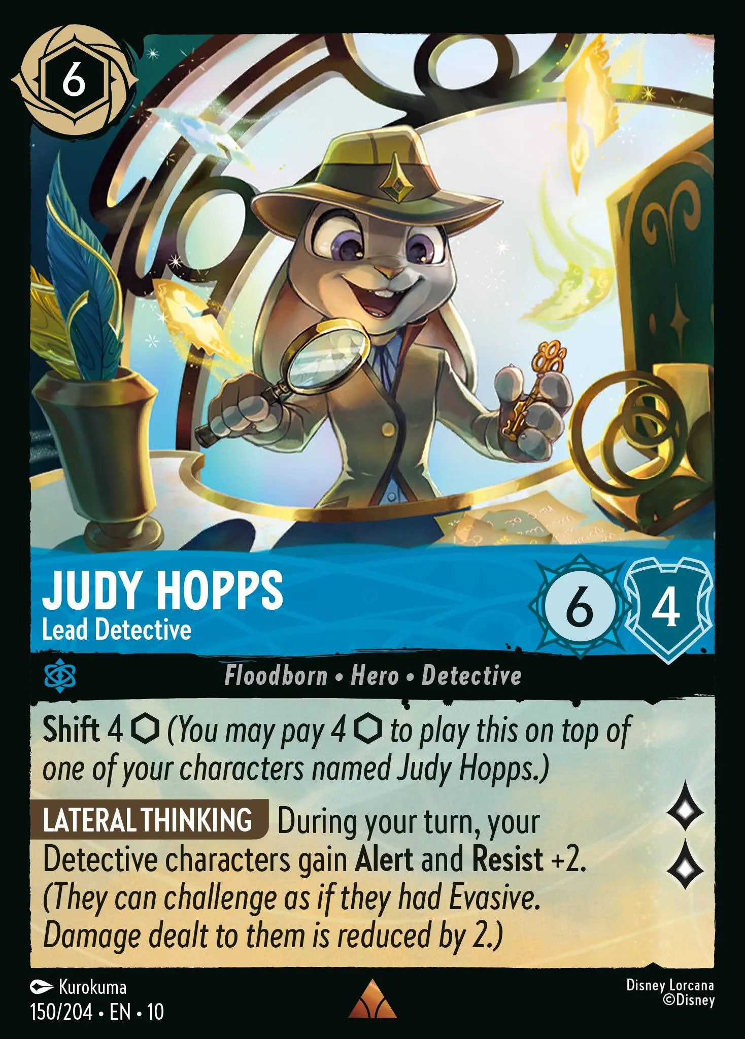 2025 Whispers in the Well Judy Hopps - Lead Detective #150 Rare card image
