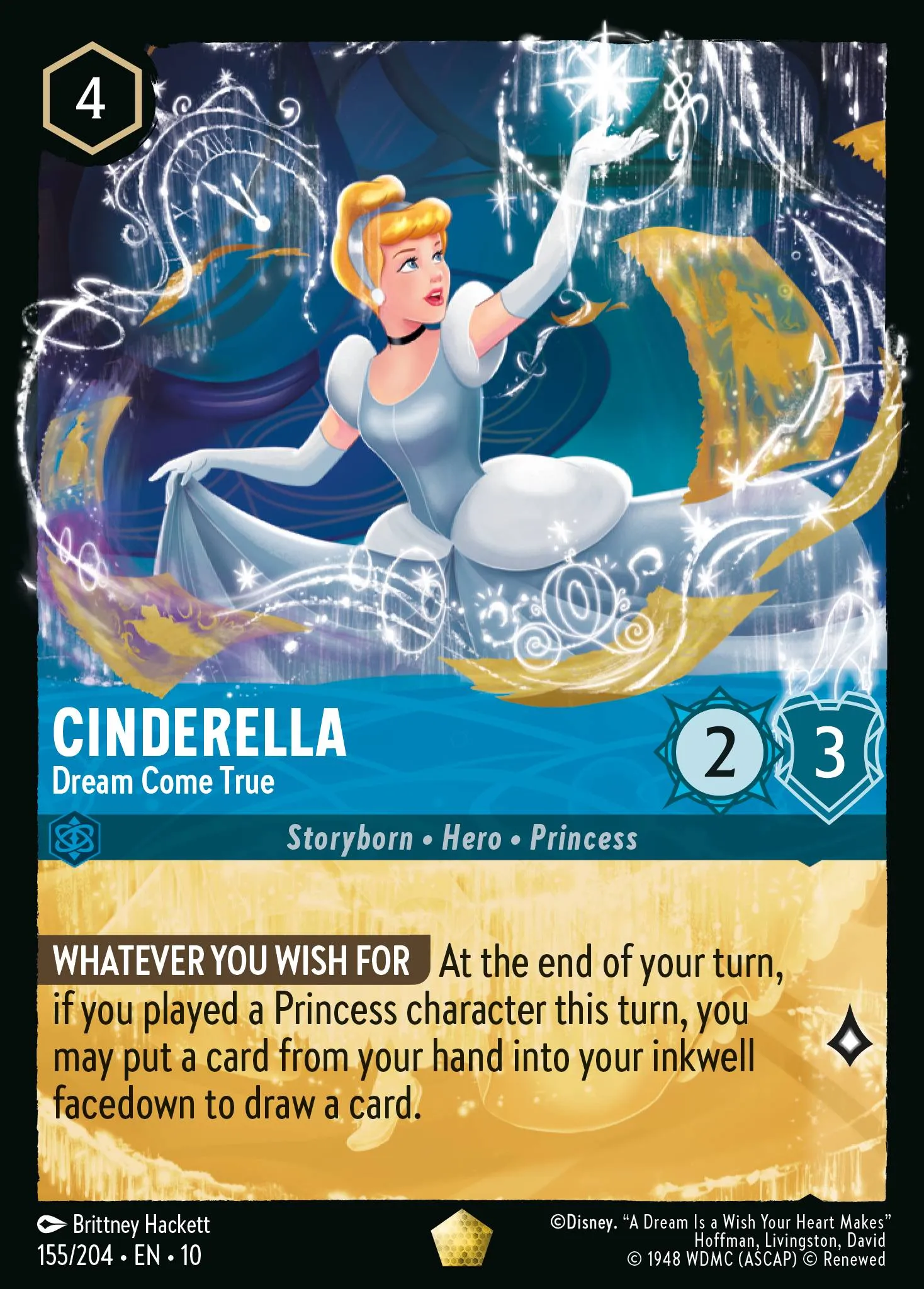 2025 Whispers in the Well Cinderella - Dream Come True #155 Legendary card image