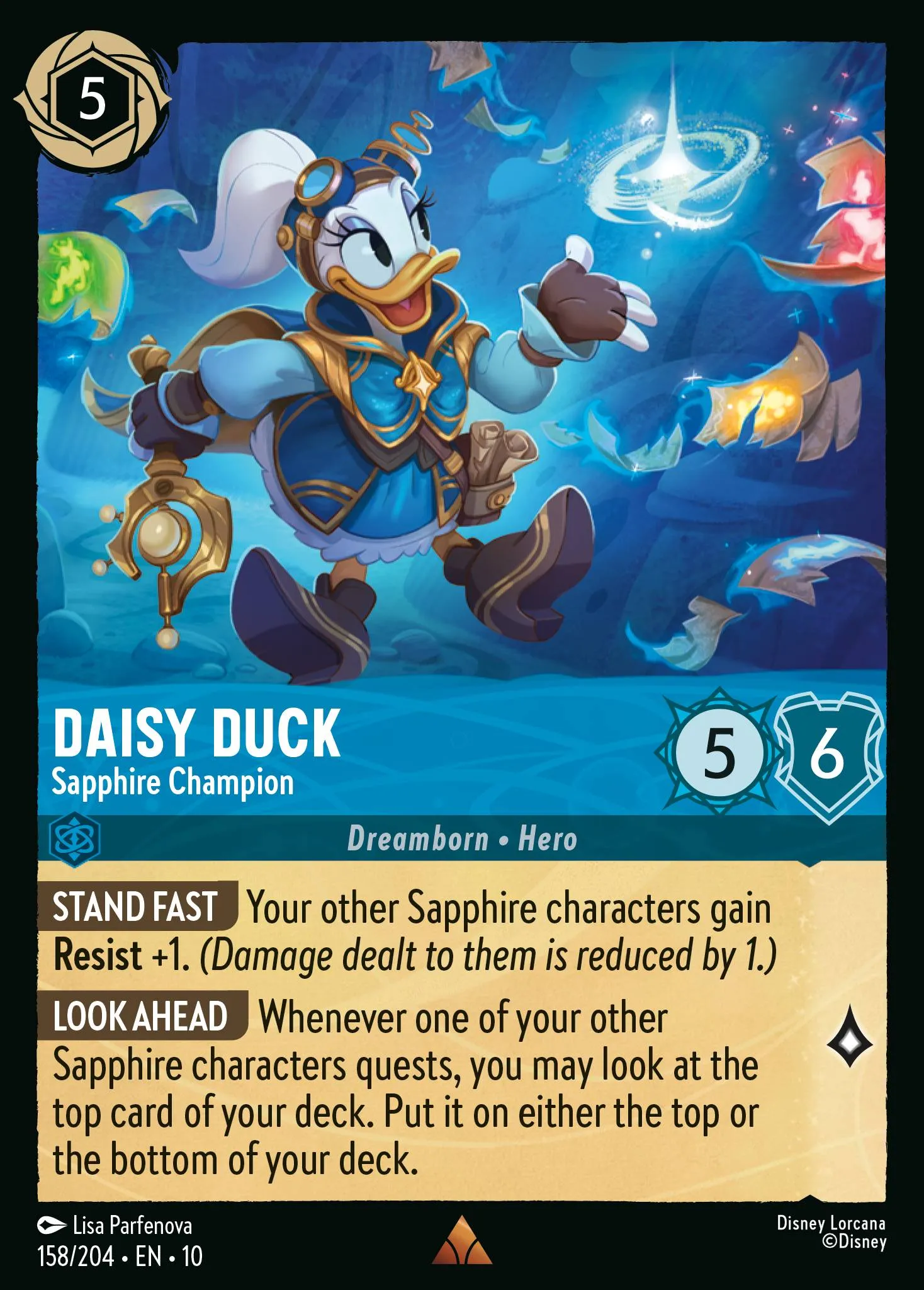 2025 Whispers in the Well Daisy Duck - Sapphire Champion #158 Rare card image