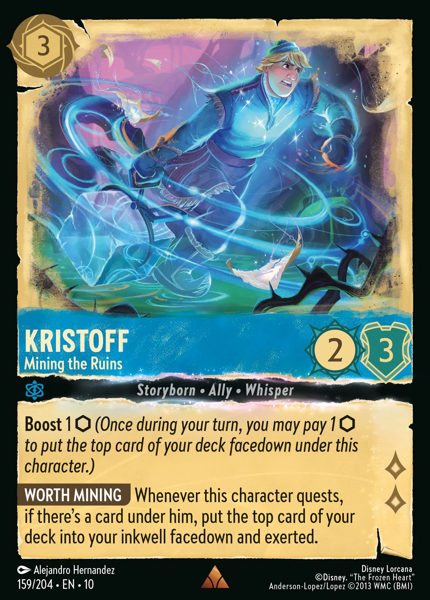 2025 Whispers in the Well Kristoff - Mining the Ruins #159 Rare card image