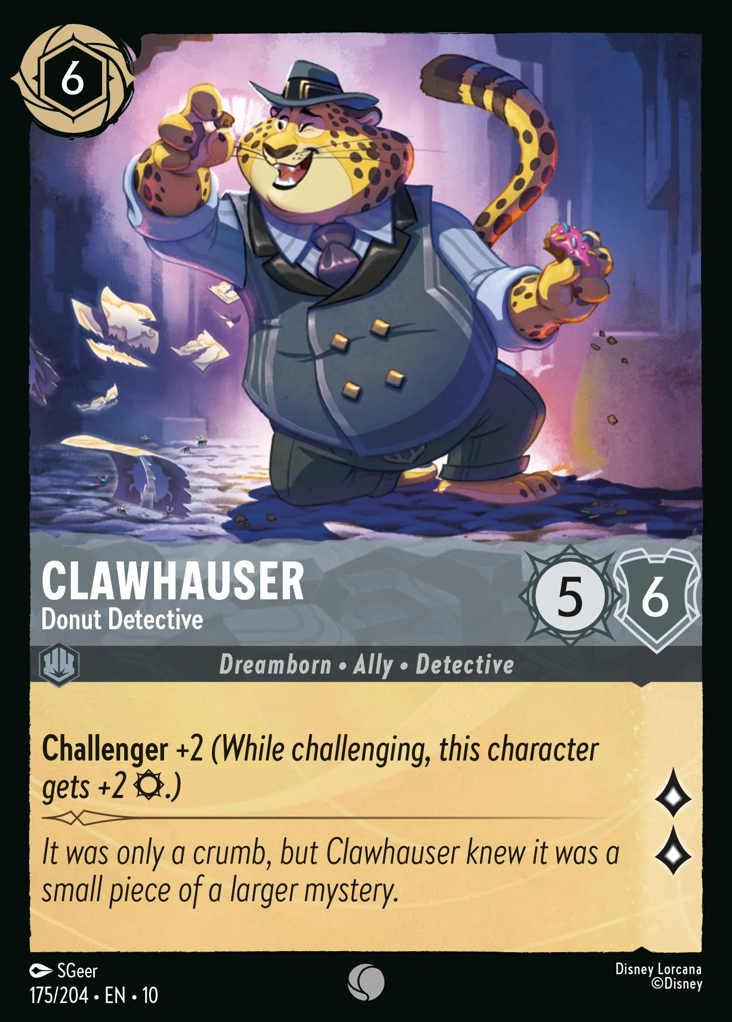 2025 Whispers in the Well Clawhauser - Donut Detective #175 Common card image