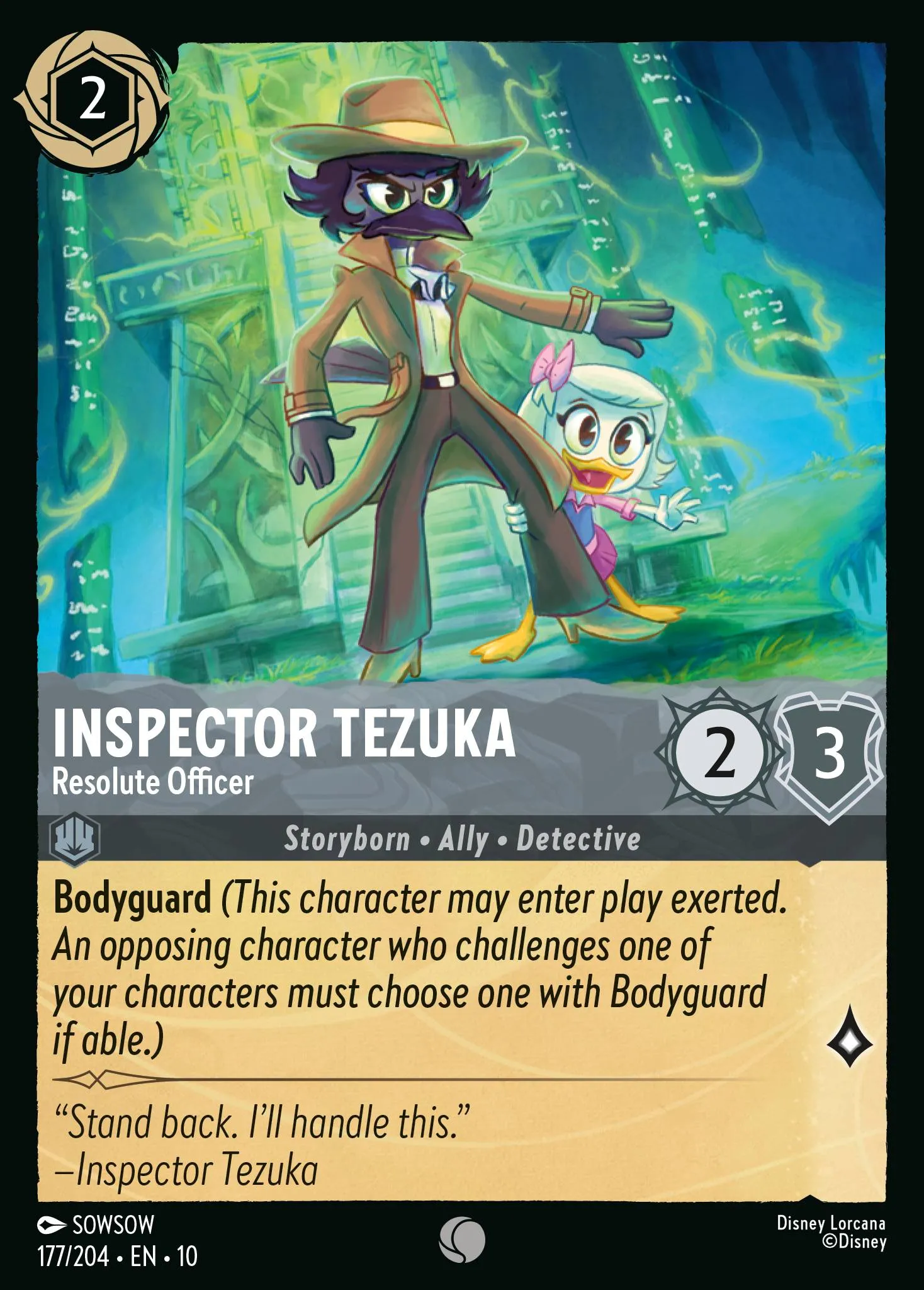 2025 Whispers in the Well Inspector Tezuka - Resolute Officer #177 Common card image