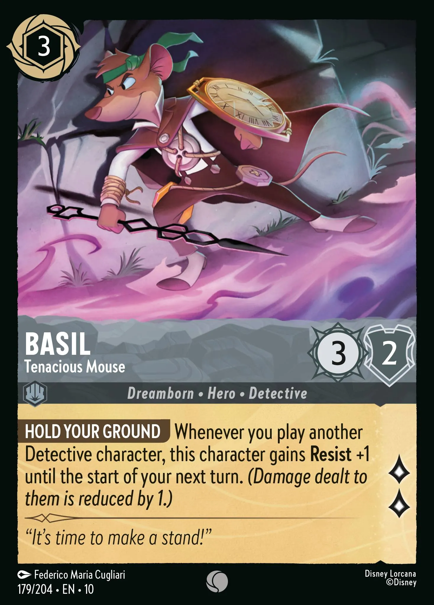 2025 Whispers in the Well Basil - Tenacious Mouse #179 Common card image