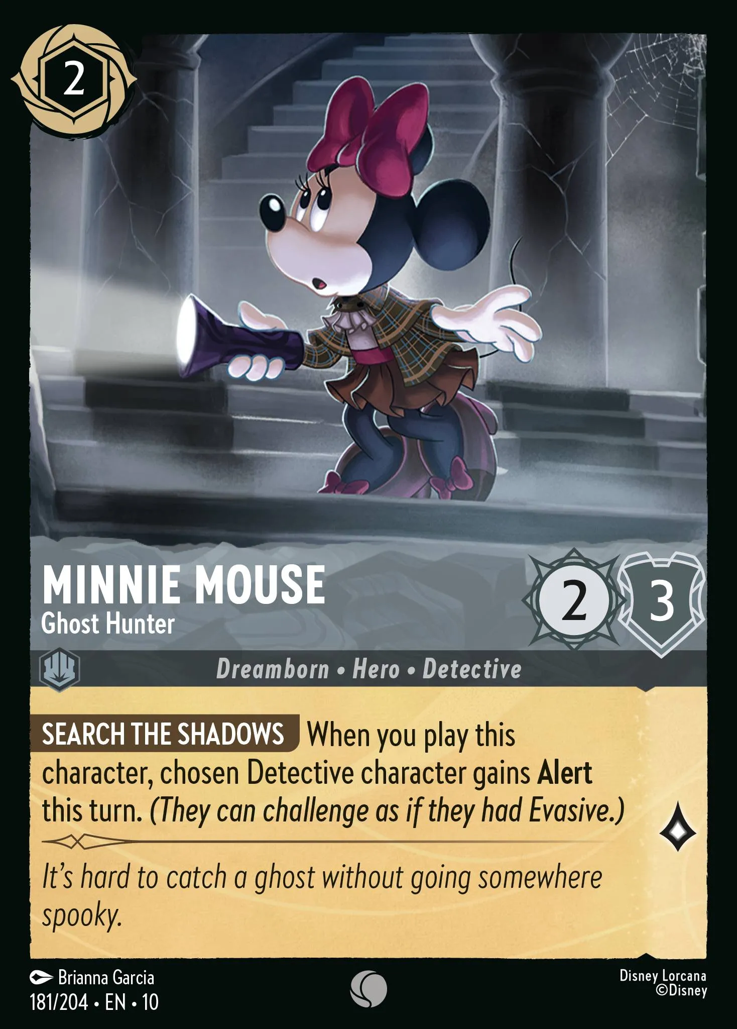 2025 Whispers in the Well Minnie Mouse - Ghost Hunter #181 Common card image