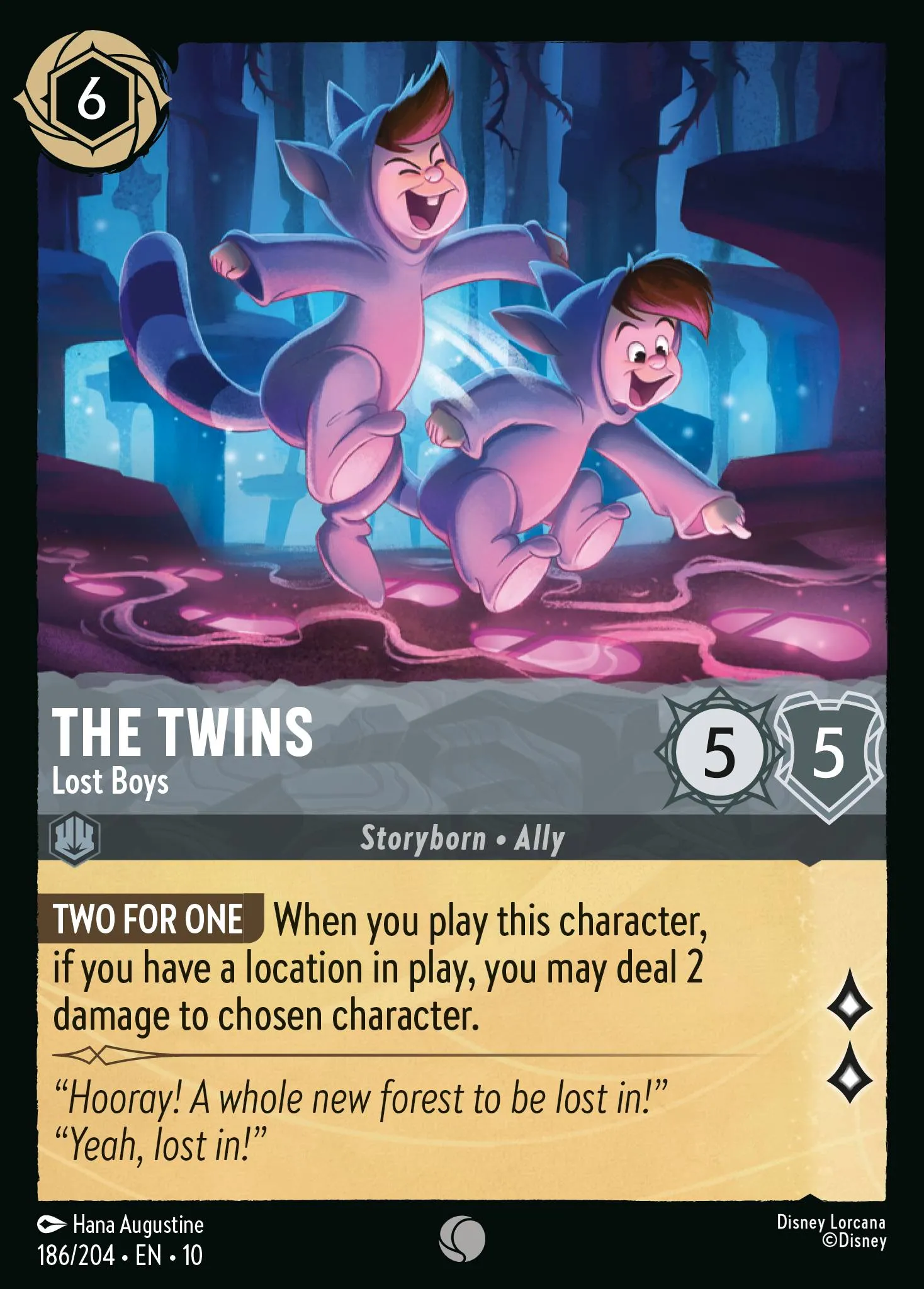 2025 Whispers in the Well The Twins - Lost Boys #186 Common card image