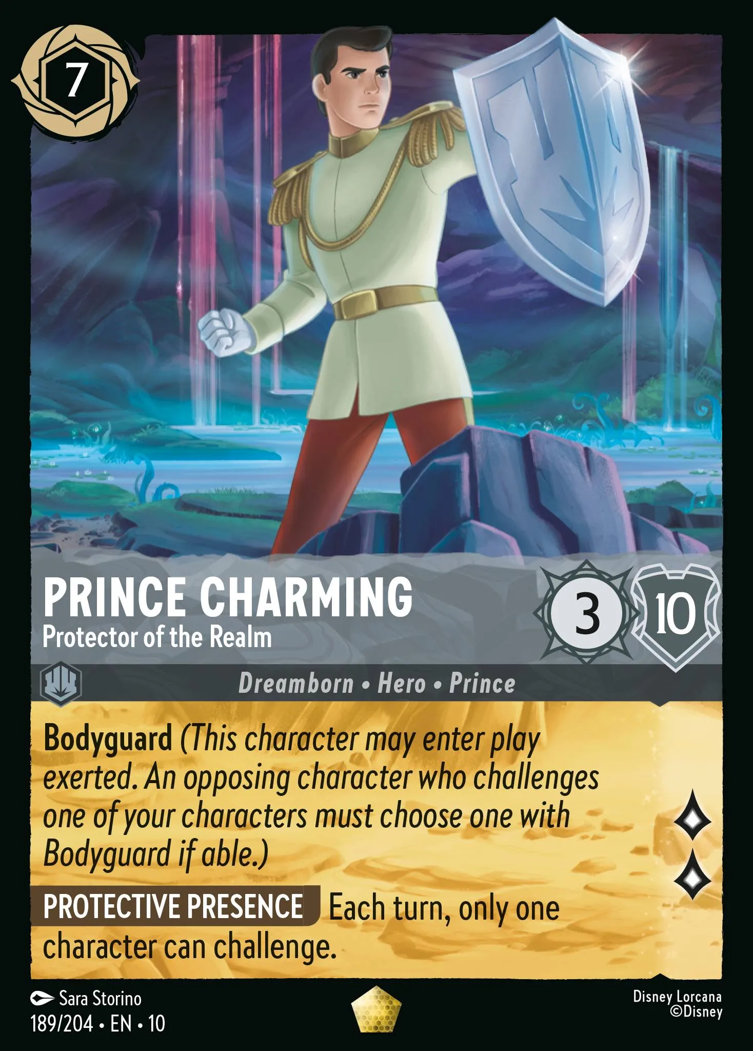2025 Whispers in the Well Prince Charming - Protector of the Realm #189 Legendary card image