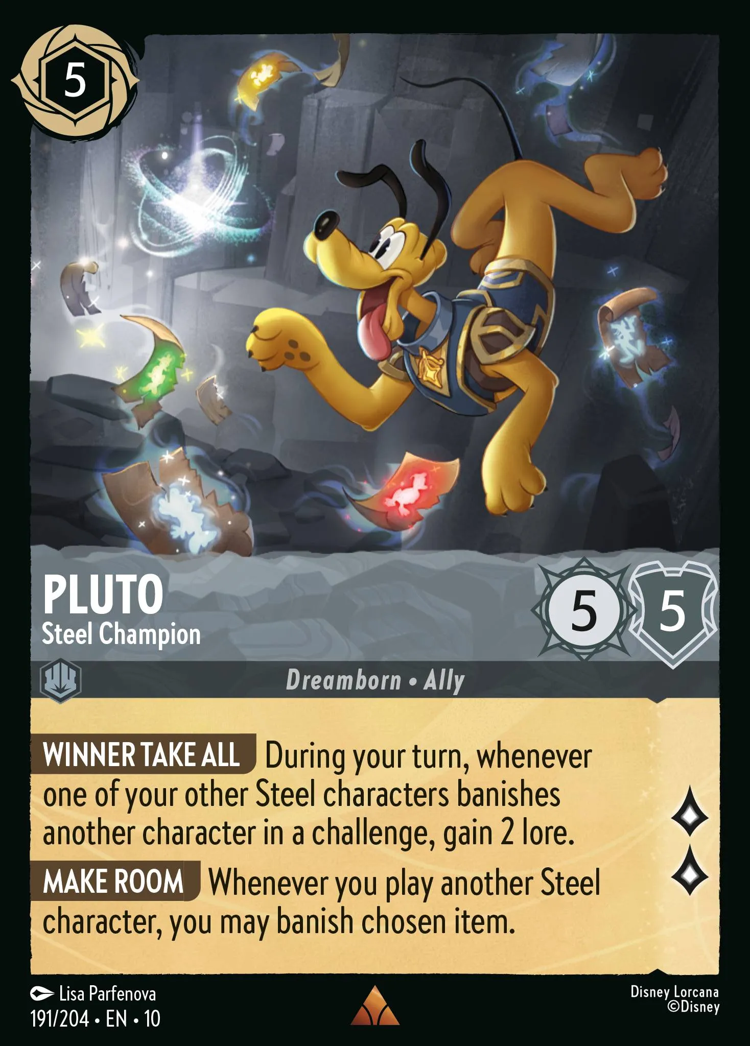 2025 Whispers in the Well Pluto - Steel Champion #191 Rare card image