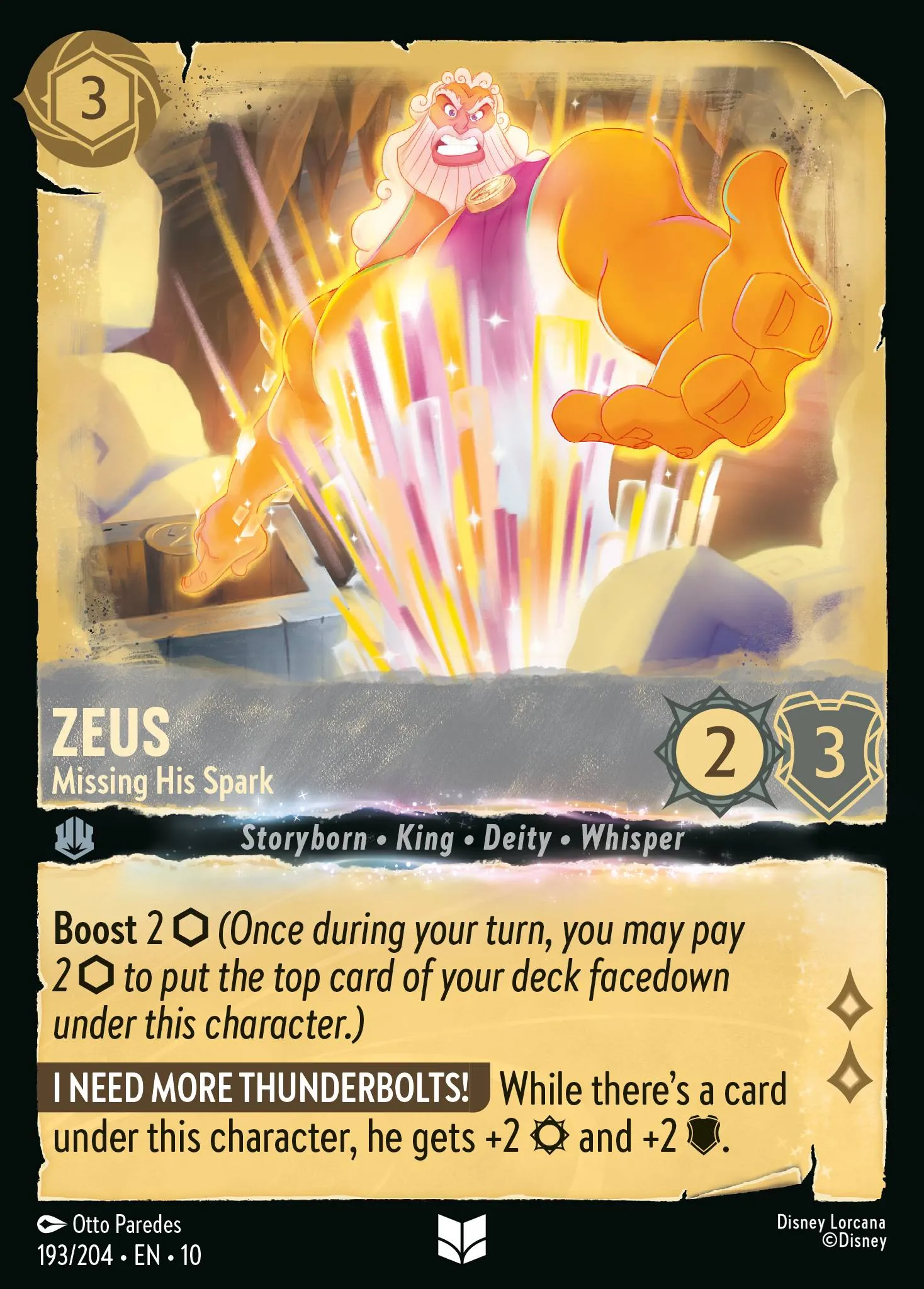 2025 Whispers in the Well Zeus - Missing His Spark #193 Uncommon card image