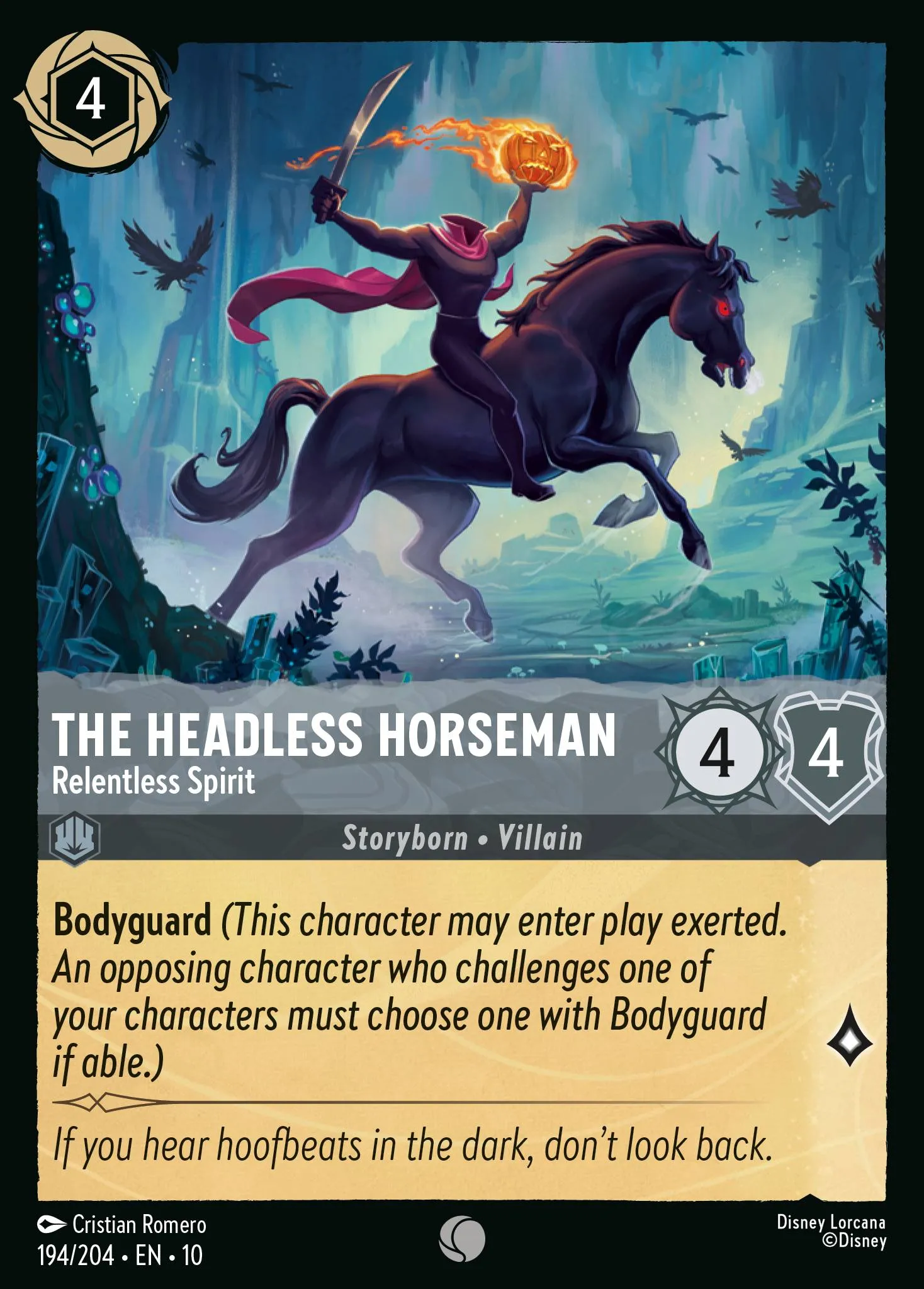 2025 Whispers in the Well The Headless Horseman - Relentless Spirit #194 Common card image