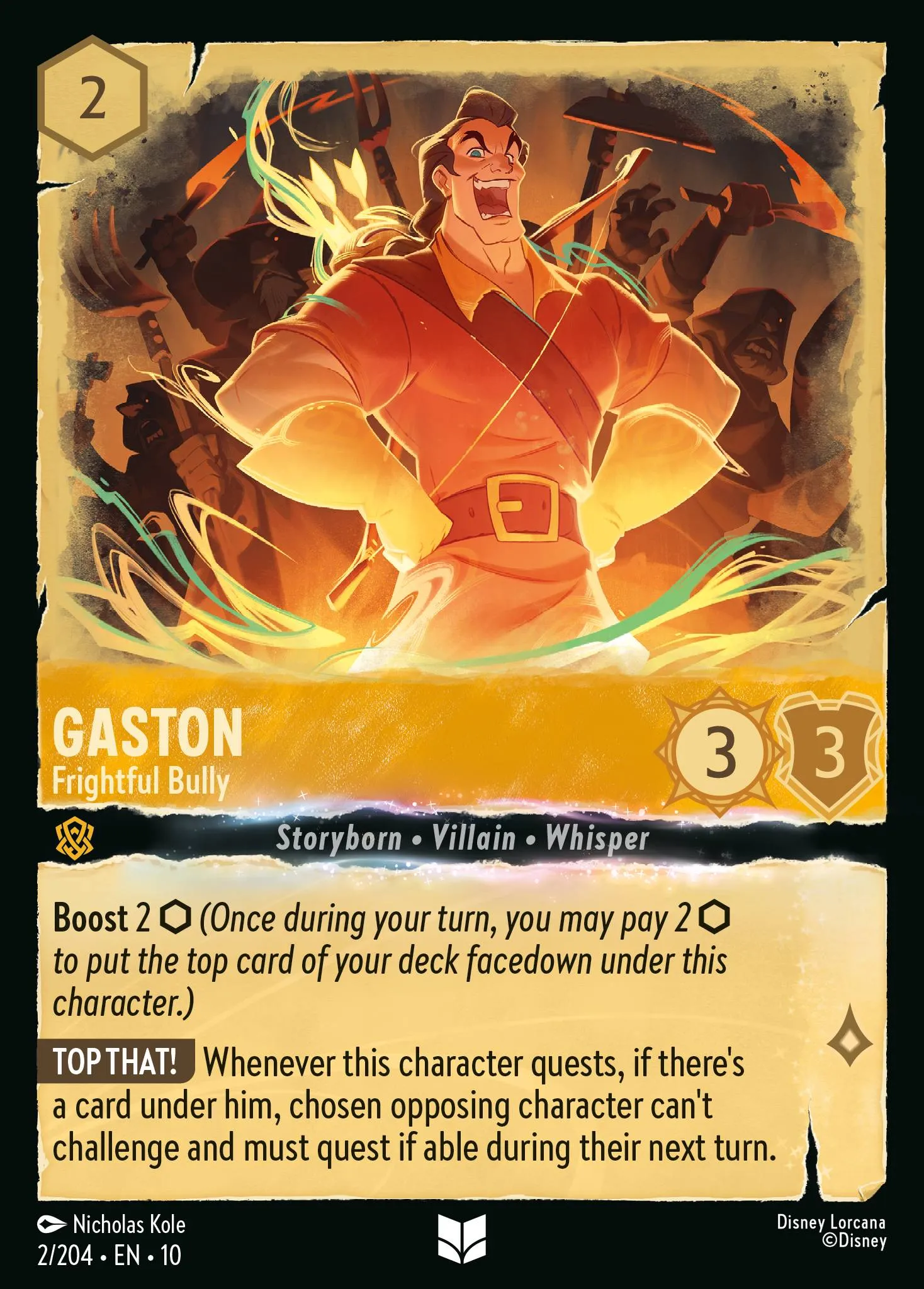 2025 Whispers in the Well Gaston - Frightful Bully Uncommon #2 Uncommon card image