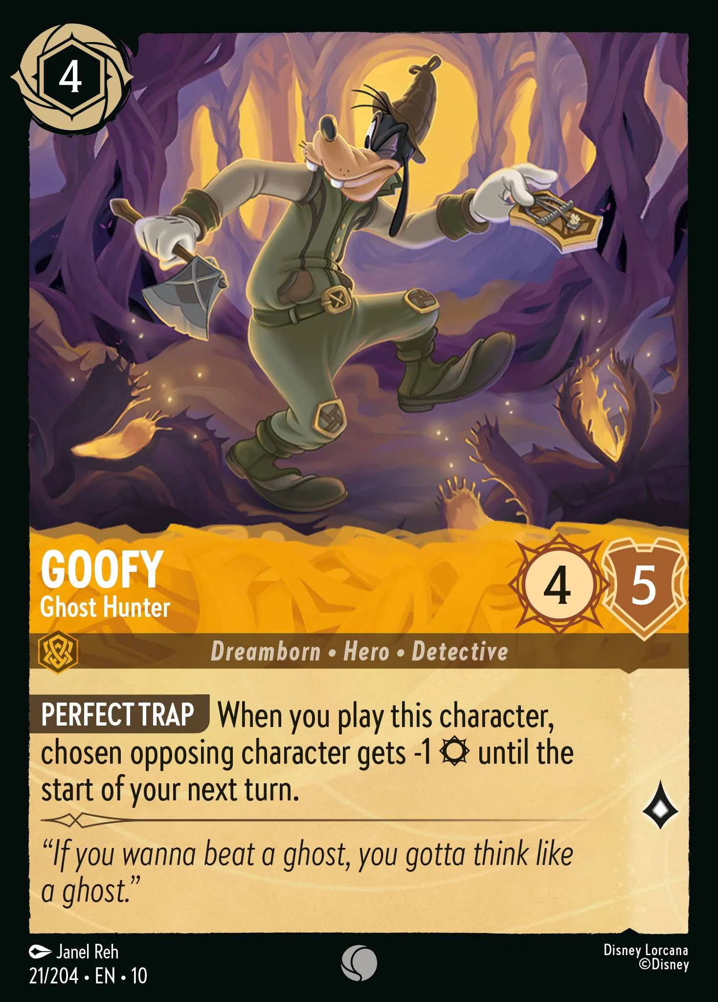 2025 Whispers in the Well Goofy - Ghost Hunter Common #21 Common card image
