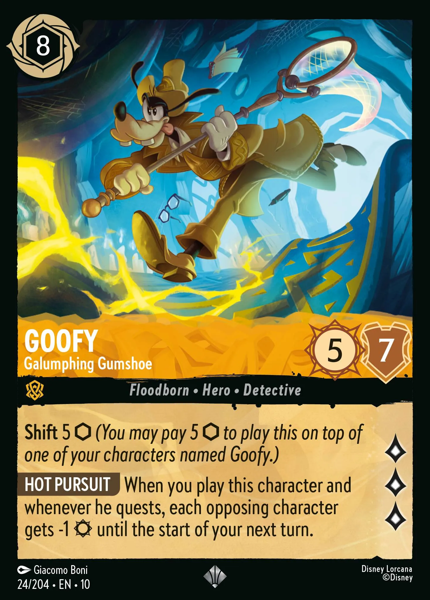 2025 Whispers in the Well Goofy - Galumphing Gumshoe Super Rare #24 Super Rare card image