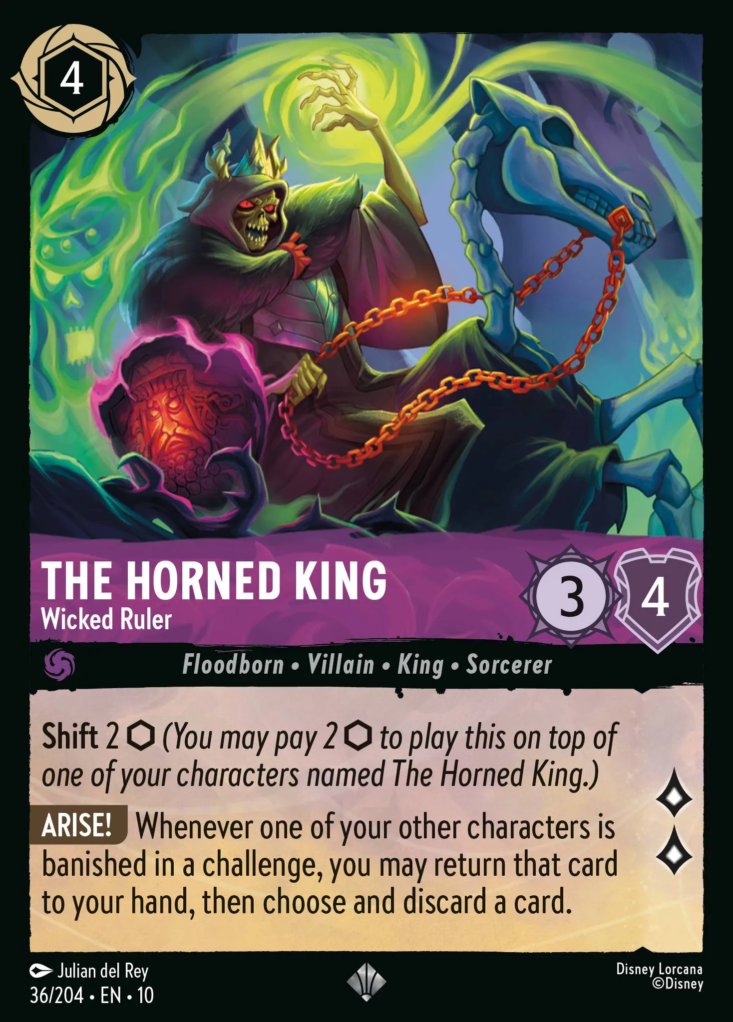 2025 Whispers in the Well The Horned King - Wicked Ruler #36 Super Rare card image
