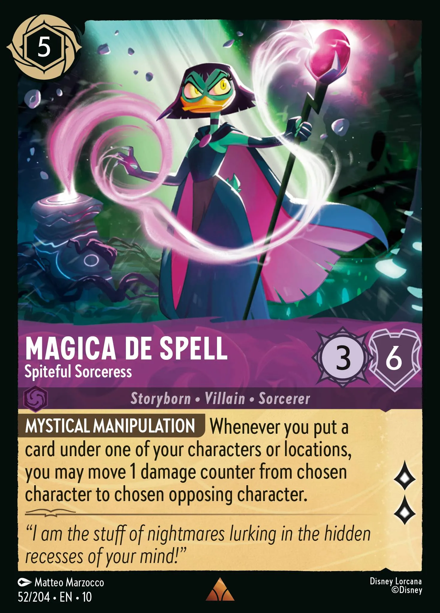 2025 Whispers in the Well Magica De Spell - Spiteful Sorceress #52 Rare card image