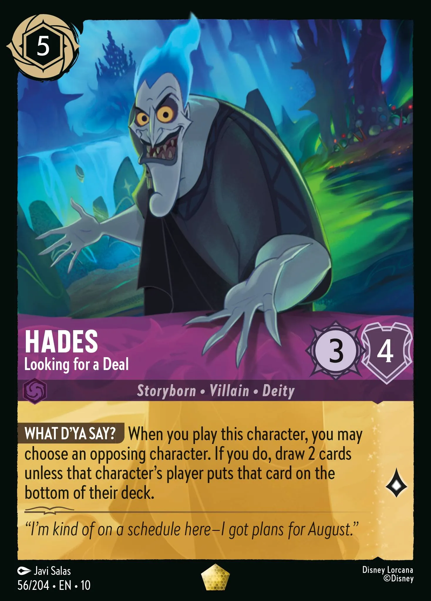 2025 Whispers in the Well Hades - Looking for a Deal #56 Legendary card image
