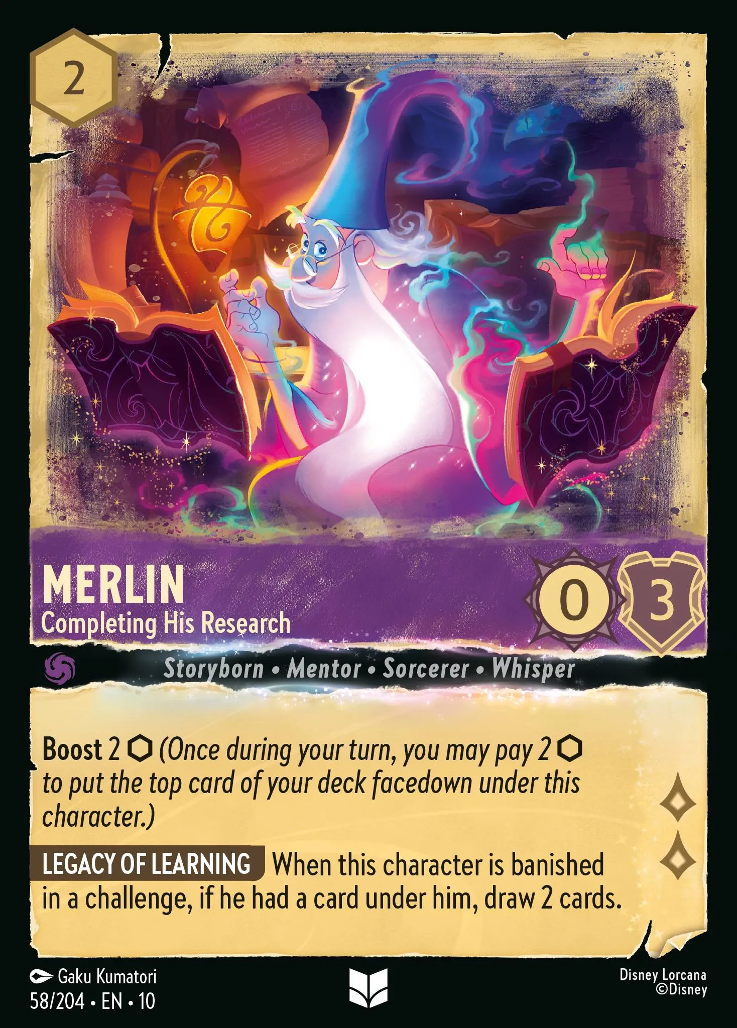 2025 Whispers in the Well Merlin - Completing His Research #58 Uncommon card image