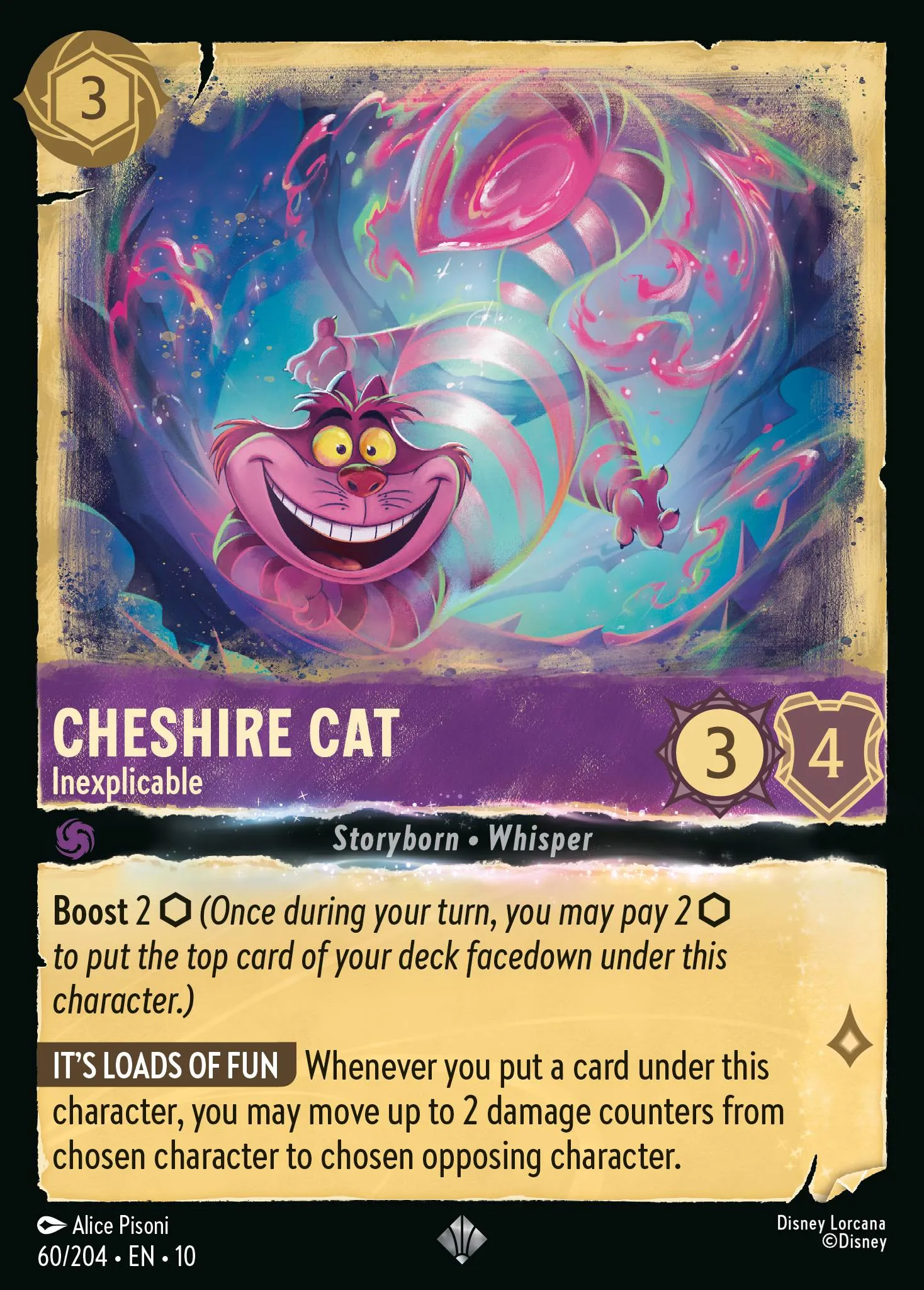 2025 Whispers in the Well Cheshire Cat - Inexplicable #60 Super Rare card image