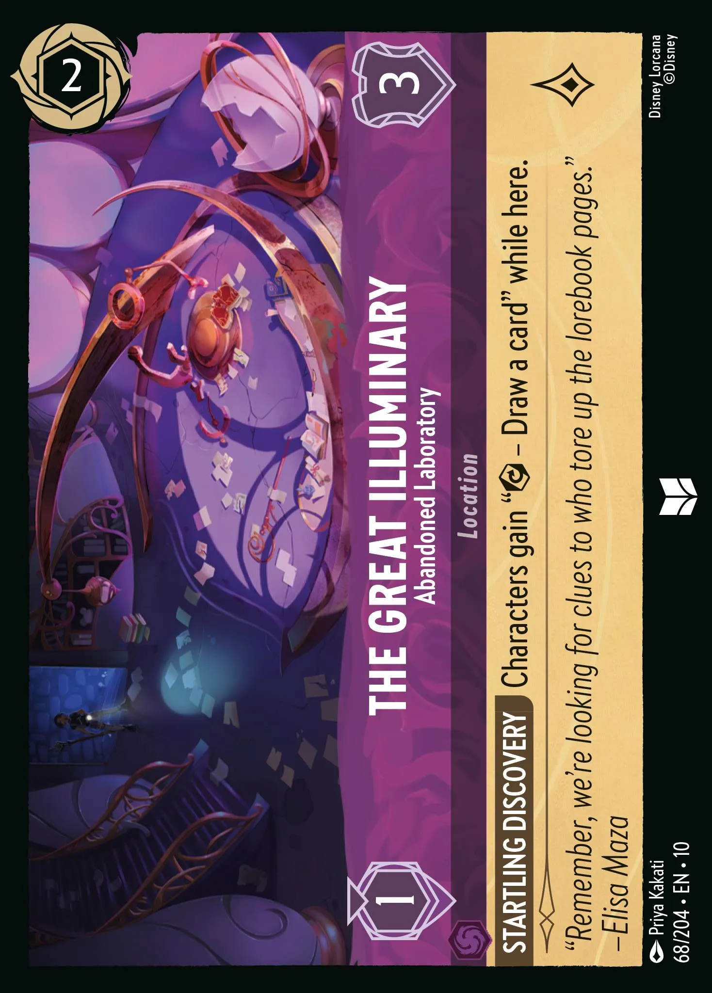 2025 Whispers in the Well The Great Illuminary - Abandoned Laboratory #68 Uncommon card image