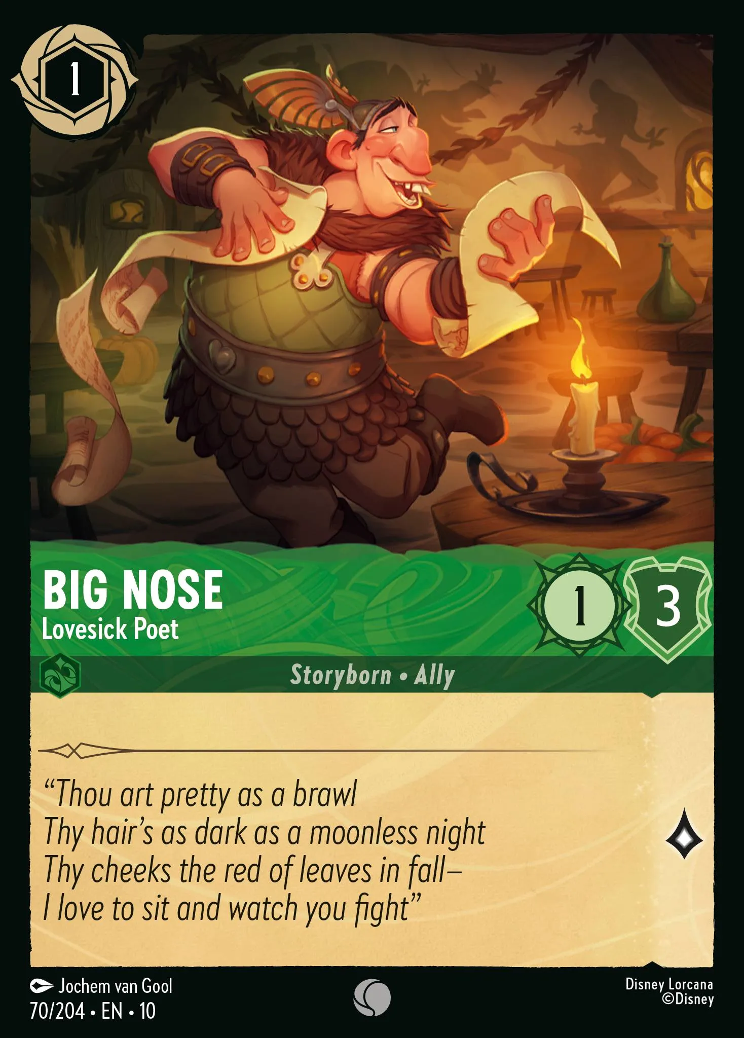 2025 Whispers in the Well Big Nose - Lovesick Poet #70 Common card image