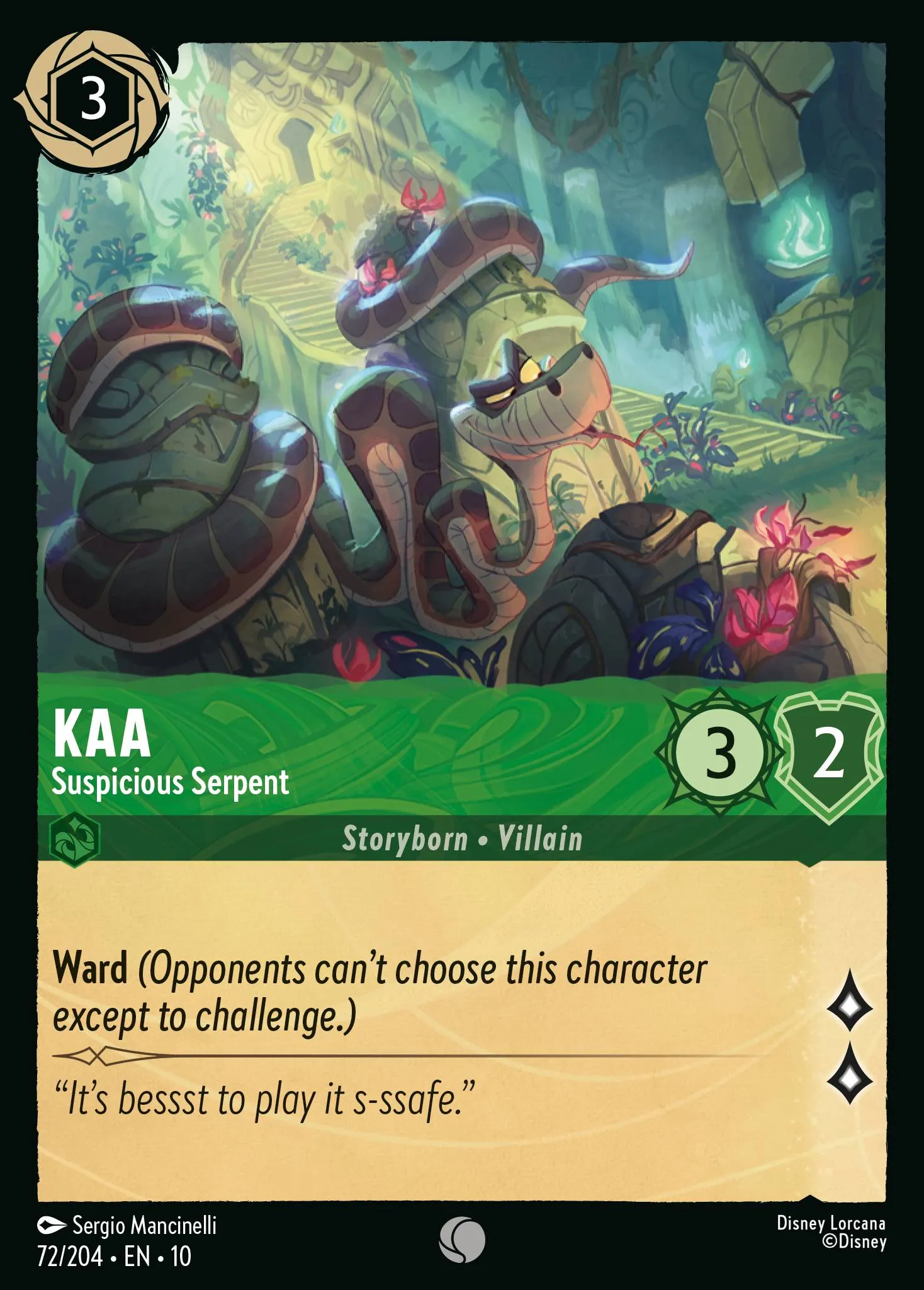 2025 Whispers in the Well Kaa - Suspicious Serpent #72 Common card image