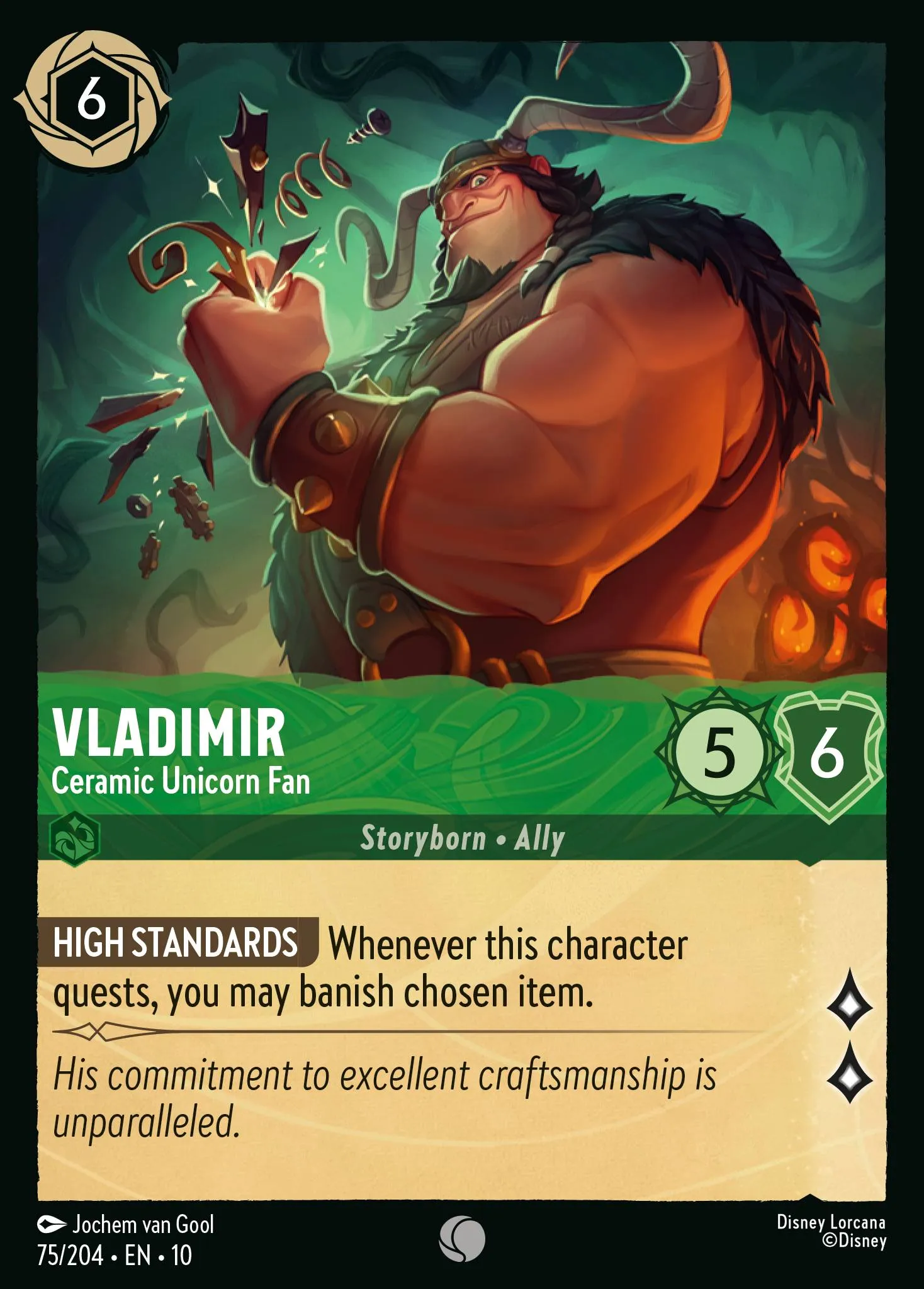 2025 Whispers in the Well Vladimir - Ceramic Unicorn Fan #75 Common card image