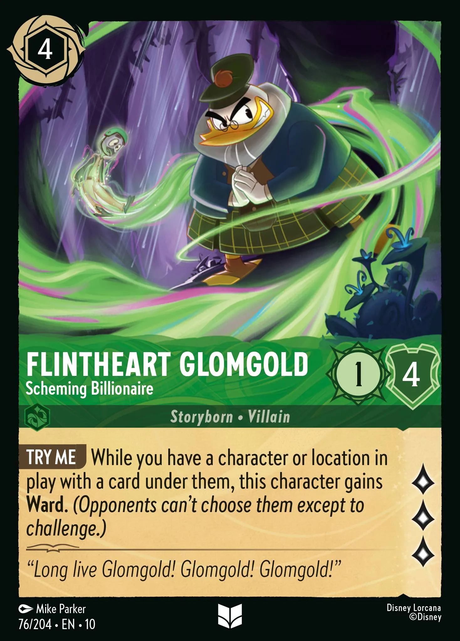 2025 Whispers in the Well Flintheart Glomgold - Scheming Billionaire #76 Uncommon card image