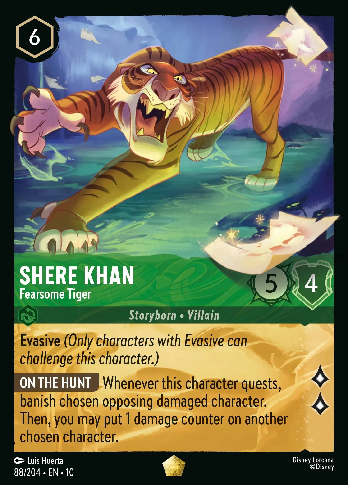 2025 Whispers in the Well Shere Khan - Fearsome Tiger #88 Legendary card image