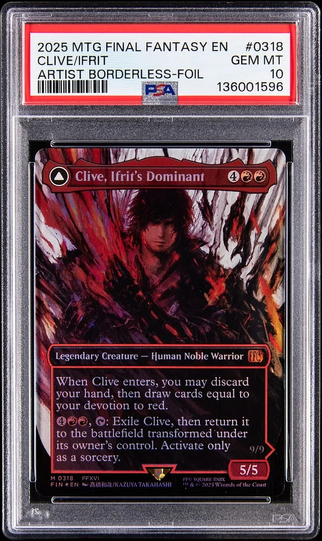 2025 Magic The Gathering Final Fantasy Artist Borderless Foil Clive, Ifrit's Dominant #0318 card image