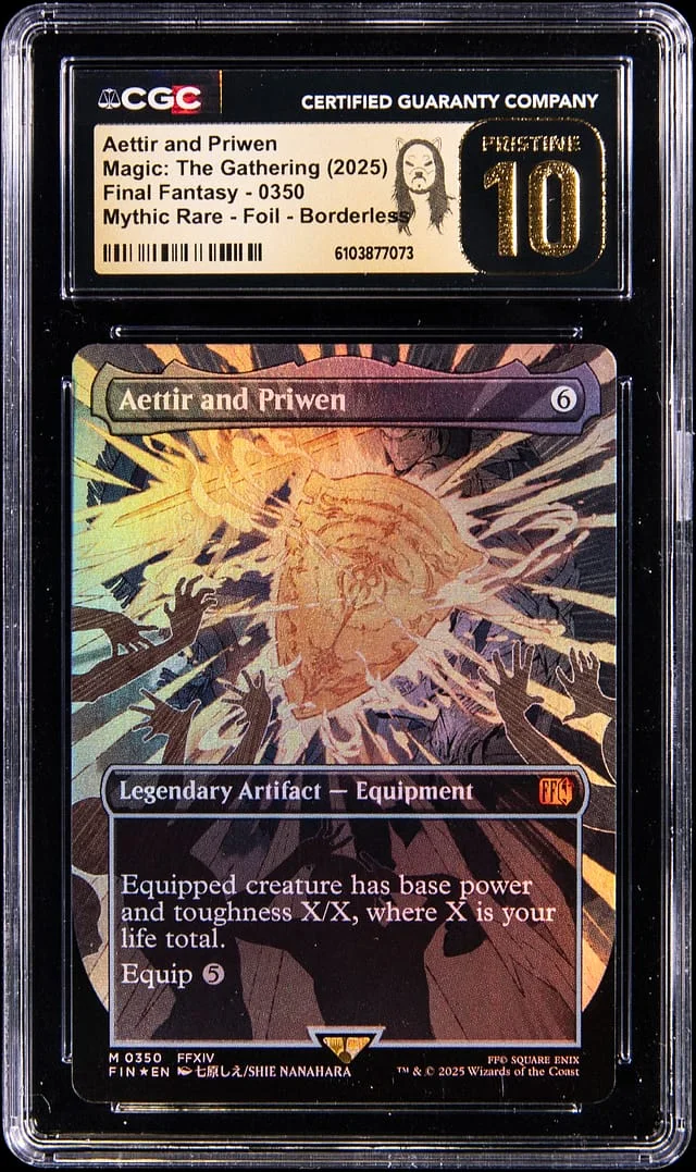 2025 Magic: The Gathering Final Fantasy Mythic Rare Holo Borderless Aettir and Priwen #0350 card image