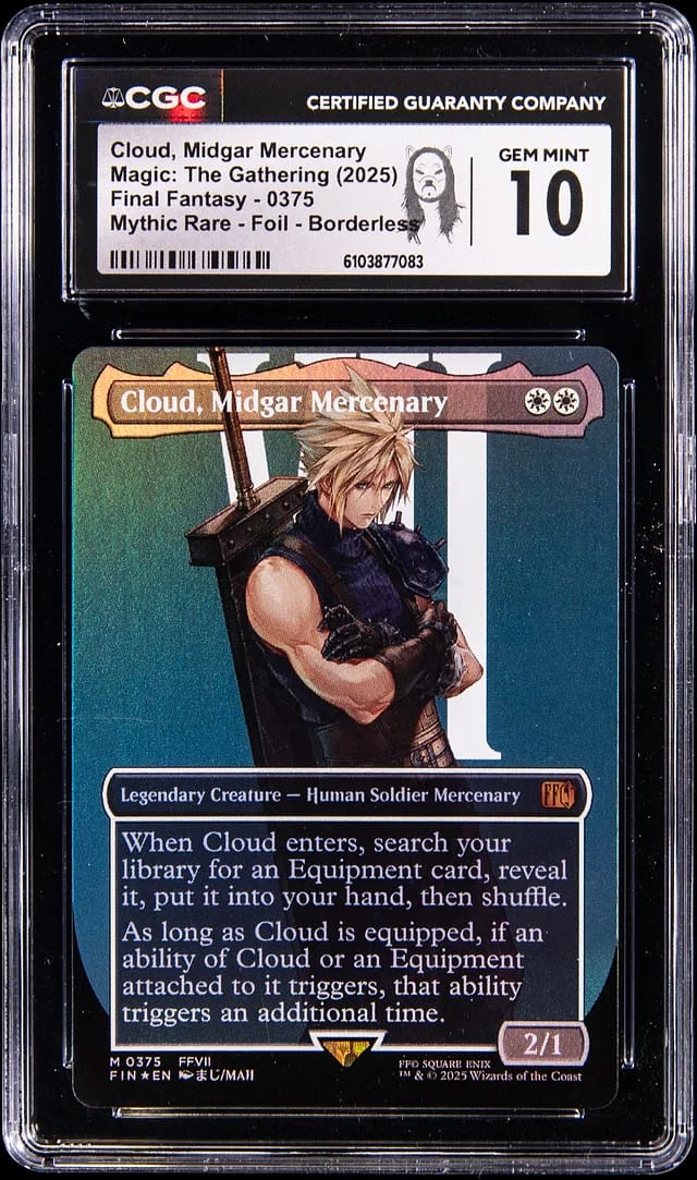 2025 Magic: The Gathering Final Fantasy Mythic Rare Holo Borderless Cloud, Midgar Mercenary #0375 card image