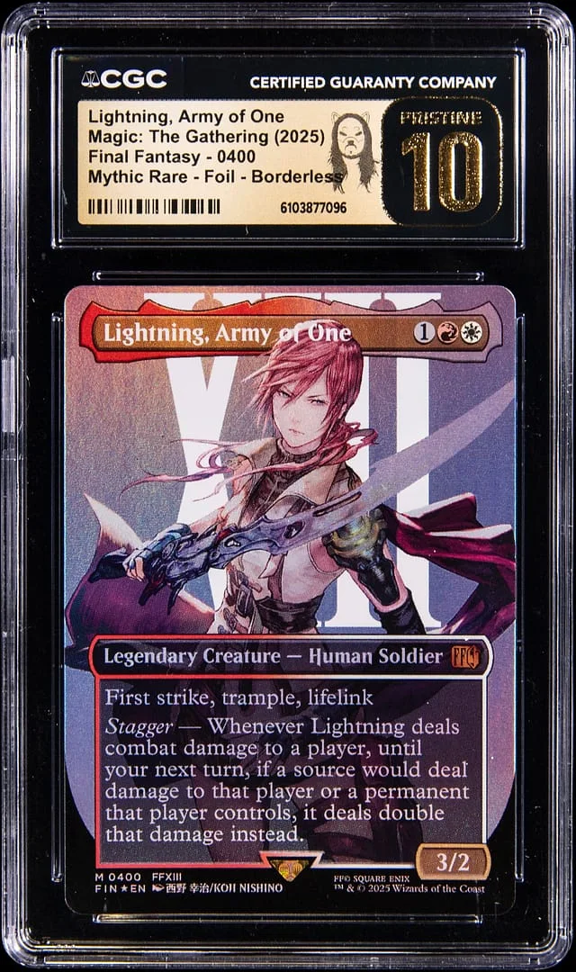 2025 Magic: The Gathering Final Fantasy Mythic Rare Holo Borderless Lightning, Army of One #0400 card image