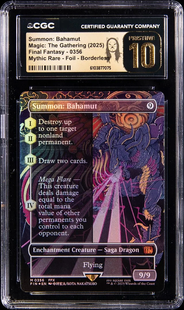 2025 Magic: The Gathering Final Fantasy Mythic Rare Holo Borderless Summon: Bahamut #0356 card image