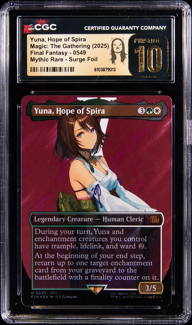 2025 Magic: The Gathering Final Fantasy Mythic Rare Surge Holo Yuna, Hope of Spira #0549 card image