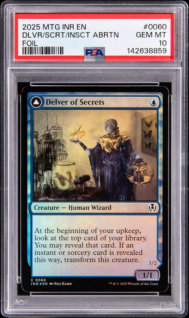 2025 Magic: The Gathering Innistrad Remastered Foil Delver of Secrets/Insectile Aberration #0060 card image