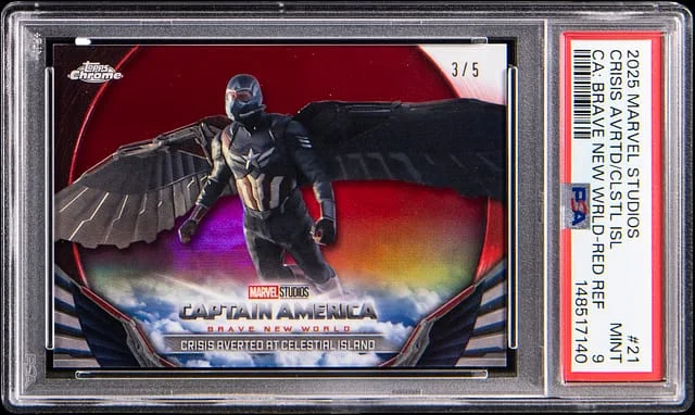 2025 Marvel Studios Captain America: Brave New World - Red Refractor Crisis Averted at Celestial Island #21 card image