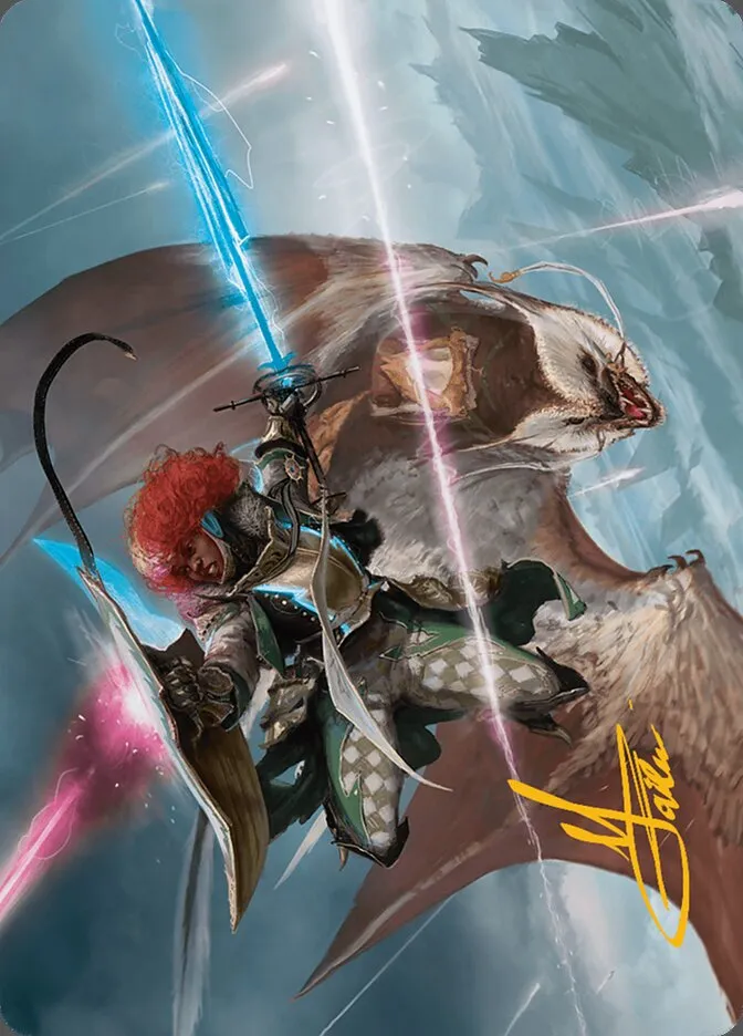 2025 Aetherdrift Art Series Caradora, Heart of Alacria // Caradora, Heart of Alacria [Gold Signature] common #14 common card image