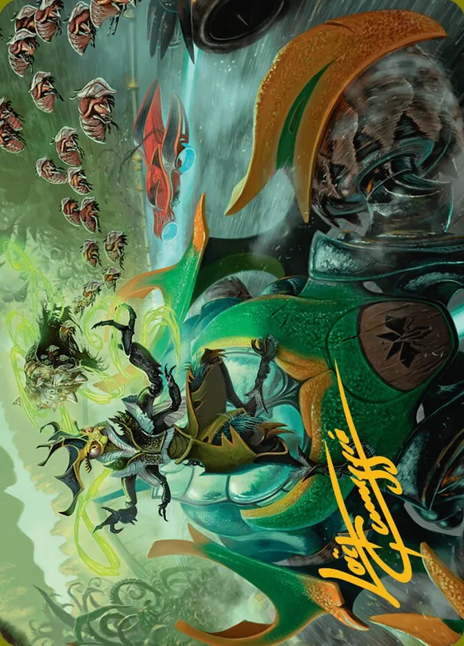 2025 Aetherdrift Art Series Aatchik, Emerald Radian // Aatchik, Emerald Radian [Gold Signature] common #15 common card image