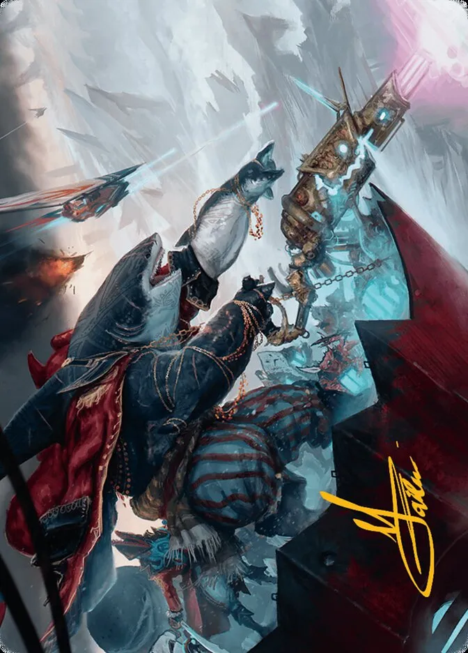 2025 Aetherdrift Art Series Captain Howler, Sea Scourge // Captain Howler, Sea Scourge [Gold Signature] common #16 common card image