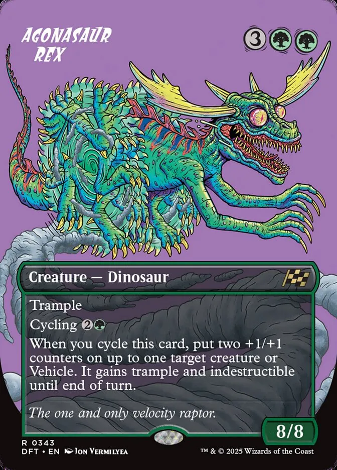 2025 Aetherdrift Agonasaur Rex rare #343 rare card image