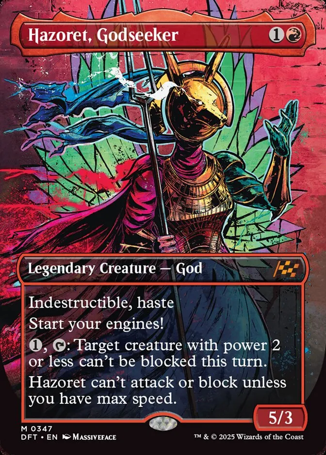 2025 Aetherdrift Hazoret, Godseeker mythic #347 mythic card image