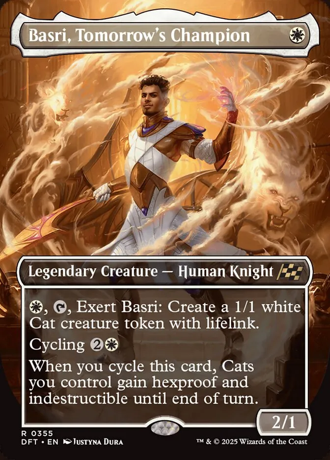 2025 Aetherdrift Basri, Tomorrow's Champion [Foil] rare #355 rare card image