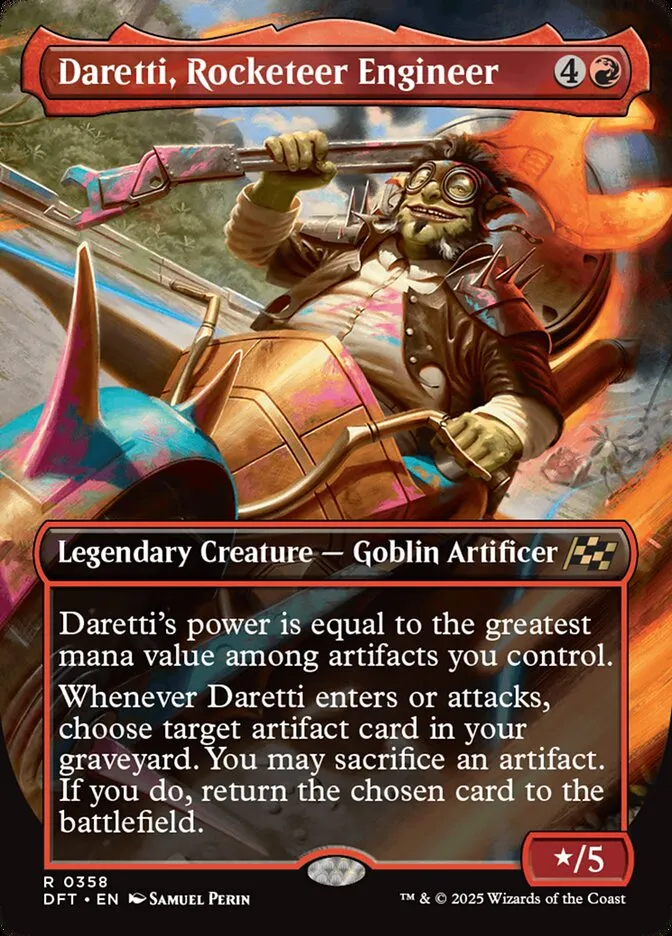 2025 Aetherdrift Daretti, Rocketeer Engineer [Foil] rare #358 rare card image