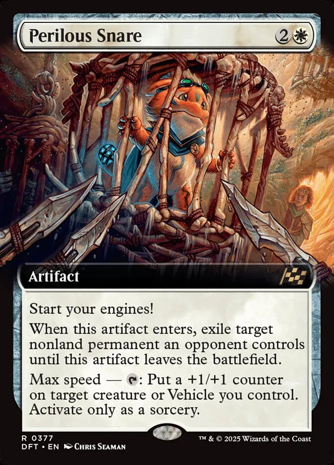 2025 Aetherdrift Perilous Snare rare #377 rare card image