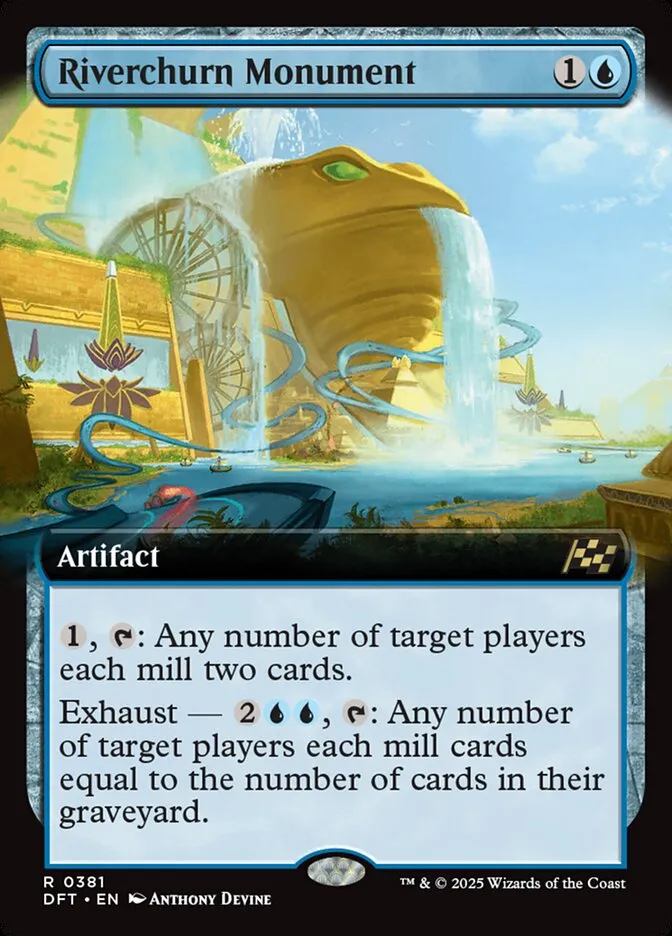 2025 Aetherdrift Riverchurn Monument rare #381 rare card image