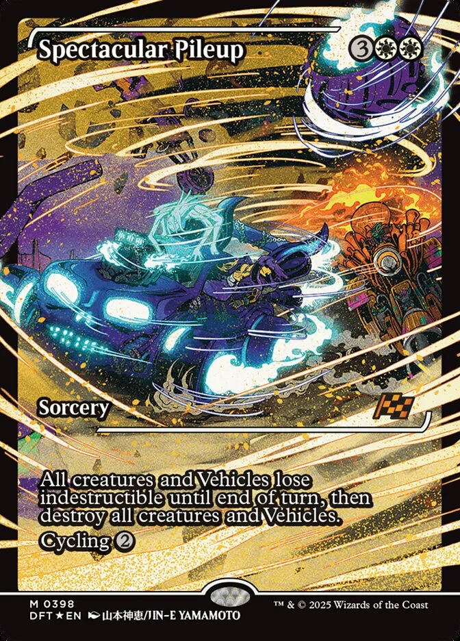 2025 Aetherdrift Spectacular Pileup #398 mythic card image