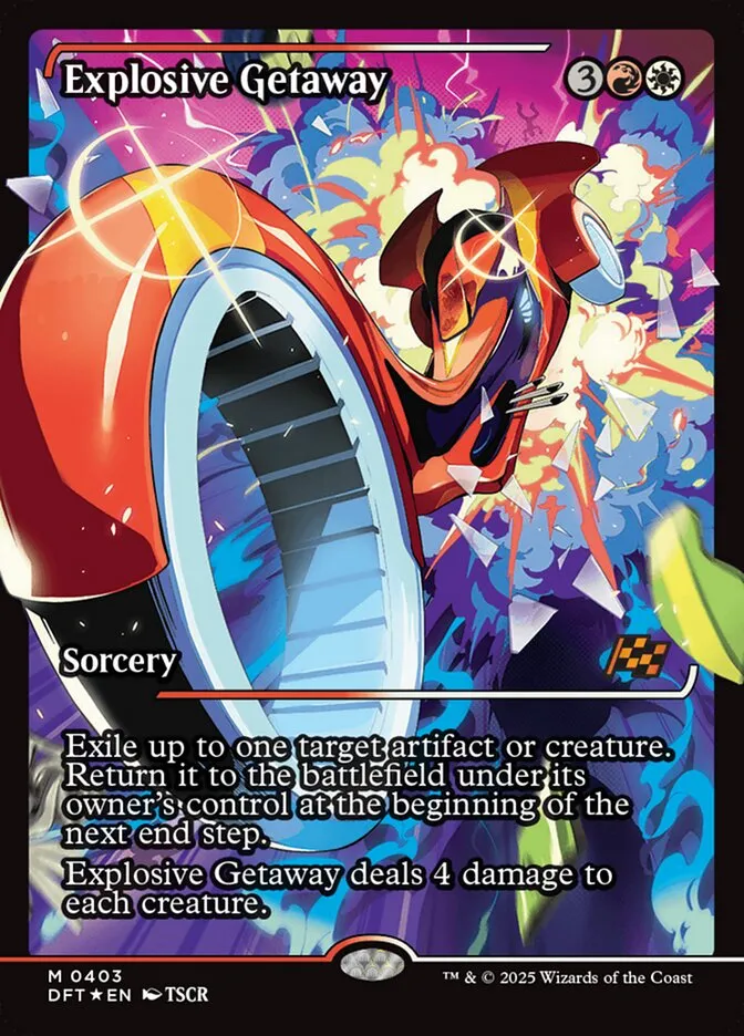 2025 Aetherdrift Explosive Getaway mythic #403 mythic card image