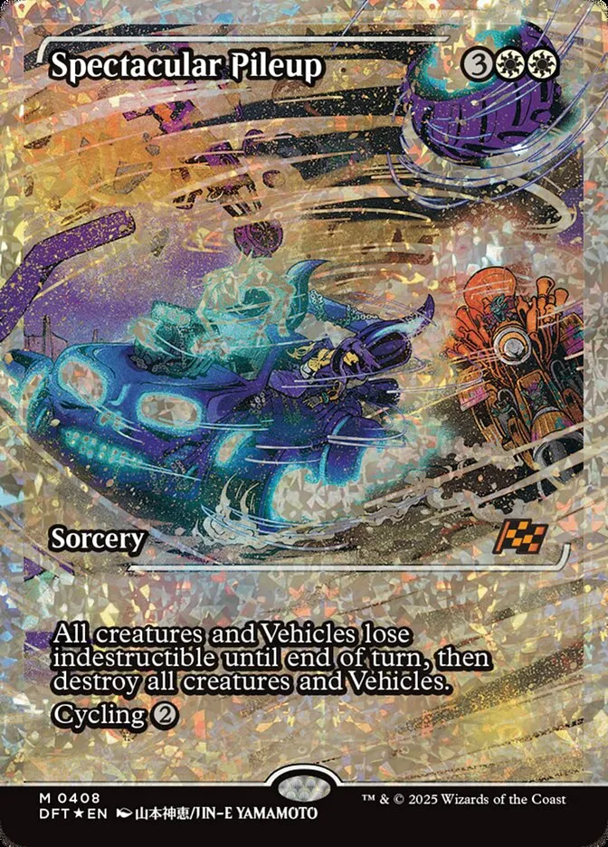 2025 Aetherdrift Spectacular Pileup mythic #408 mythic card image