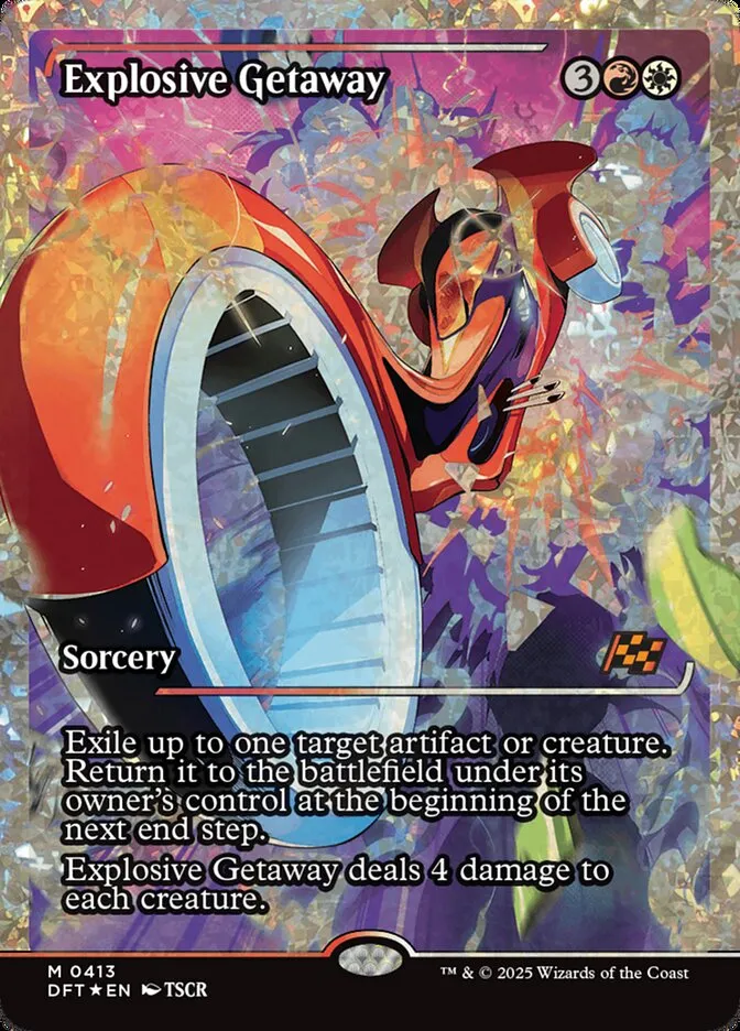 2025 Aetherdrift Explosive Getaway mythic #413 mythic card image