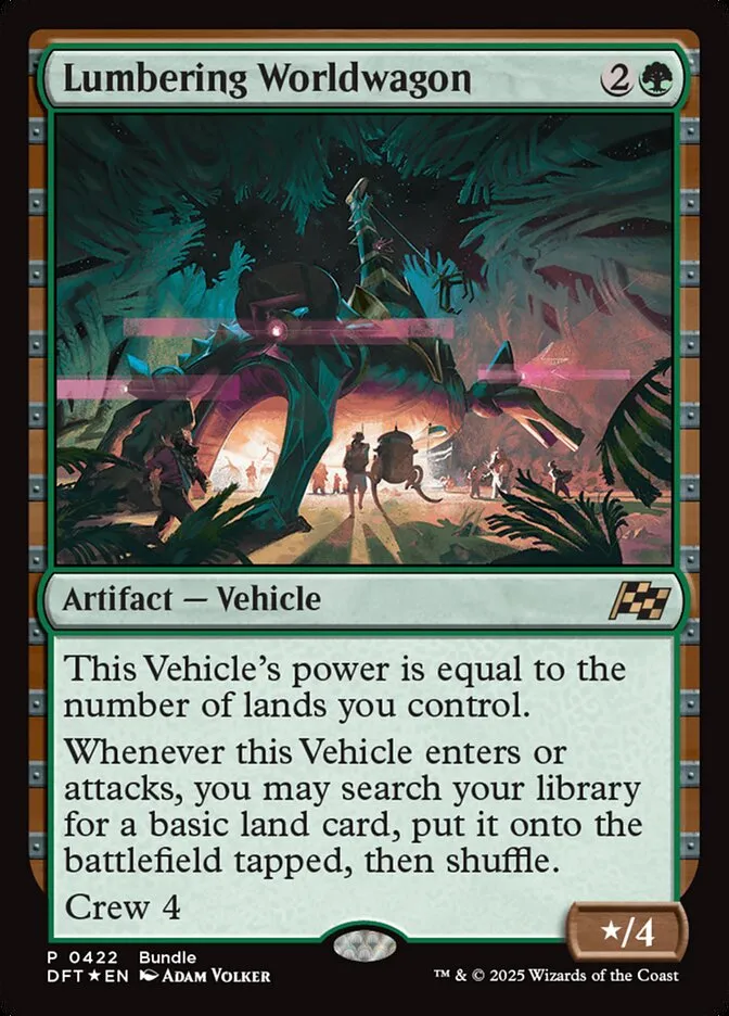 2025 Aetherdrift Lumbering Worldwagon [Promo] rare #422 rare card image