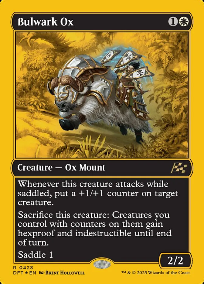 2025 Aetherdrift Bulwark Ox [First Place Foil] rare #428 rare card image